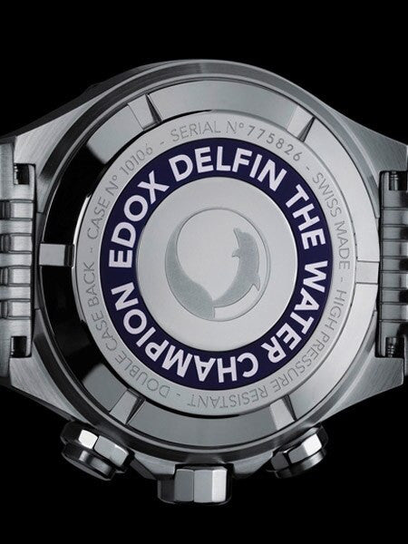 Edox Delfin Swiss Quartz Chronograph with Double Case Back #10108-3-AIN