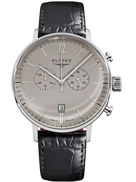Elysee 42mm Stentor Swiss Quartz Chronograph Dress Watch with 30-minute Stopwatch #13272