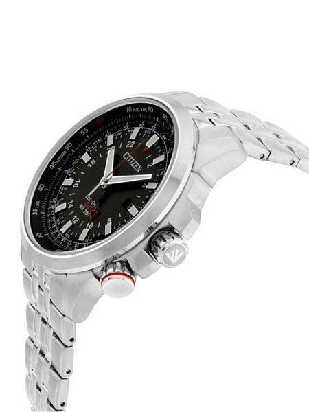 Citizen Eco-Drive Aviator GMT Watch with Inner Slide Rule Bezel #BJ7070-57E
