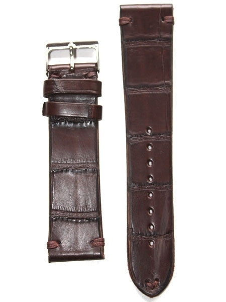 Handmade Italian Vintage Style Brown Center Belly Alligator and Hand-Stitching #ML-VIN90202