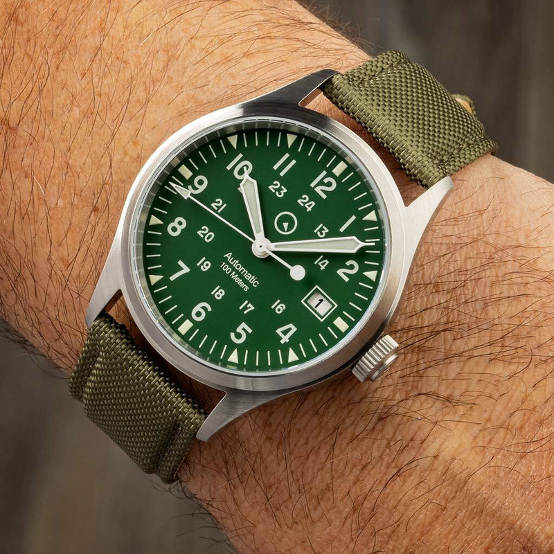 Islander Mitchel Automatic Field Watch with Nylon Weave Strap and an AR Sapphire Crystal #ISL-43
