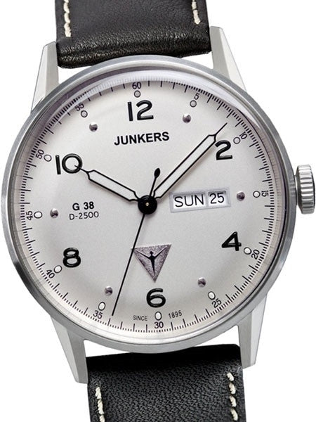 Junkers G38 Day and Date Quartz Watch with Silver Dial #6944-1
