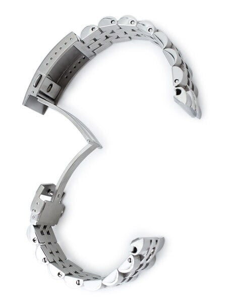 Scratch and Dent - Strapcode 22mm ANGUS-J "Louis" 316L Stainless Steel Watch Bracelet for Seiko Turtle Watches, Brushed, V-Clasp #SS221820B063