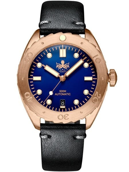 PHOIBOS Eagle Ray 500-Meter Swiss Automatic Dive Watch with Bronze Case, DD AR Sapphire Crystal #PY018B