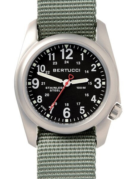 Bertucci A-2S Black Dial, 40mm Stainless Steel Watch with Defender