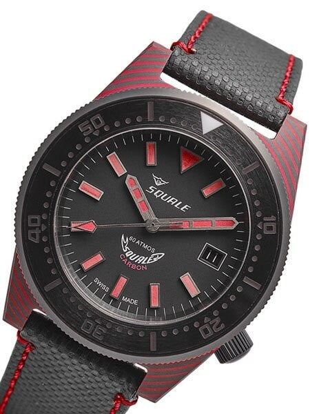 Squale 600 Meter Swiss Made Automatic Dive Watch with 42mm Carbon Fiber Case  #T183R