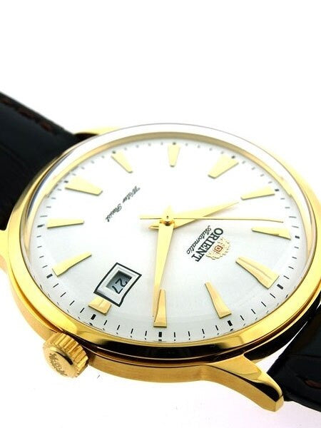 Orient Automatic Dress Watch with White Dial, Gold tone Case #ER24003W