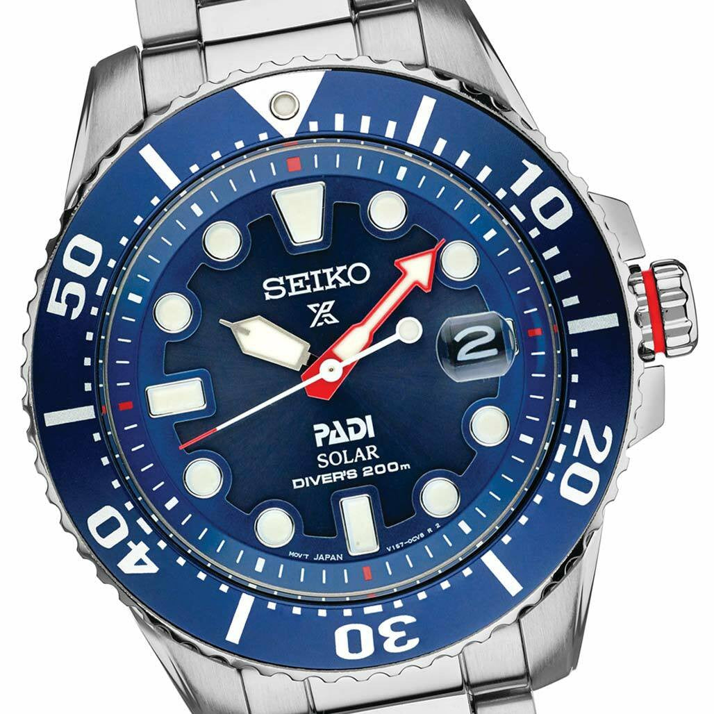 Seiko Special Edition PADI Prospex Solar Dive Watch with Blue Dial