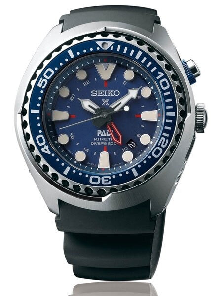 Seiko PADI Prospex Kinetic GMT Dual-Time Watch with Power Reserve Indicator #SUN065