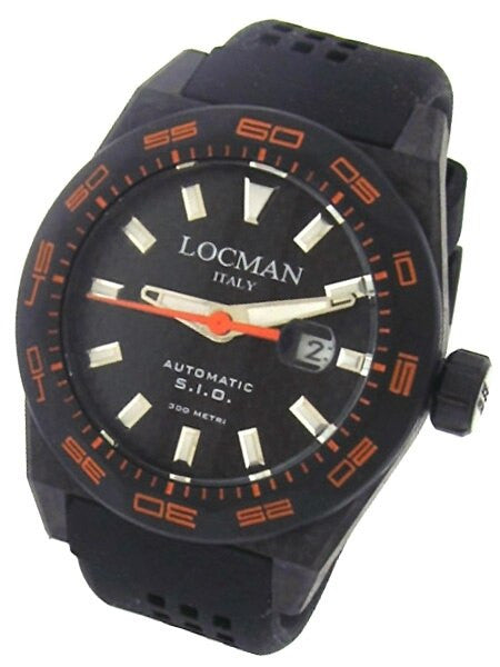 Locman Stealth 300 Meter Automatic Dive Watch with 46mm Titanium and Carbon Fiber Case #216BKPVCRBORBK