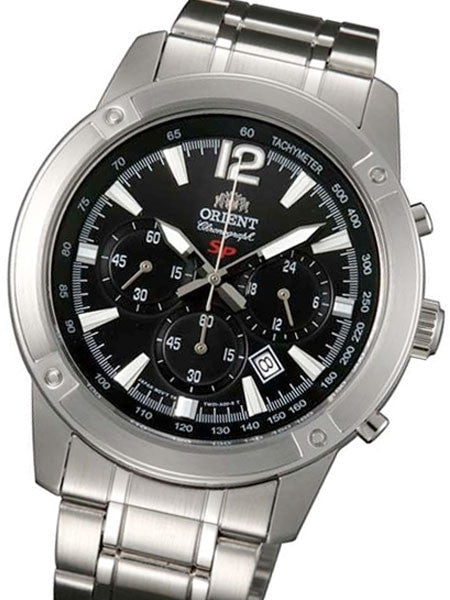Orient Quartz Chronograph with 60-Minute Stopwatch and 24-Hr Sub-Dial #TW01004B