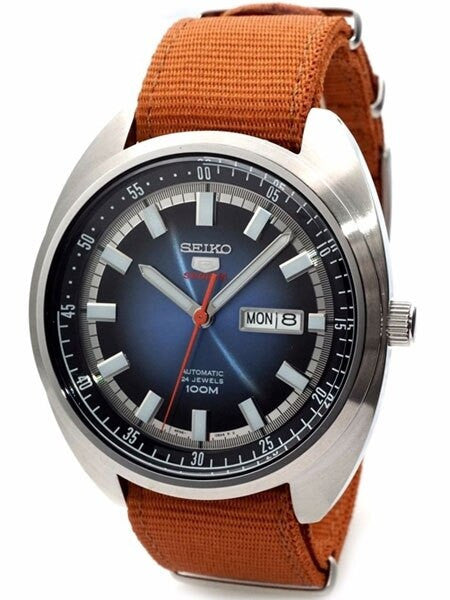 Seiko Sports 5 Automatic 24-Jewel Watch with a 44mm Turtle-Style Case #SRPB21K1