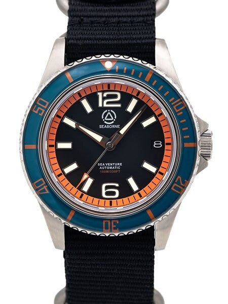 Seaborne Sea Venture 100-Meter Automatic Dive Watch with a 41mm Case and an AR Sapphire Crystal #SB-SV-001-MBD