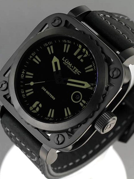 Lum-Tec G9 Watch with Sapphire Crystal and Skeletal Case Design #G9-Phantom