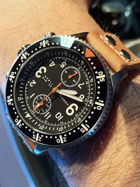 HEMEL Brabant Quartz Chronograph Watch with 60-Minute Stopwatch and AR Sapphire Crystal #HF5