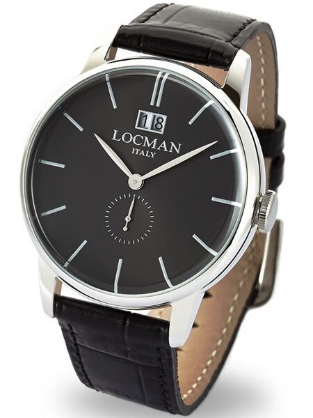 Locman 1960's Collection Big Date Quartz Dress Watch with 41mm Case #0252V01-00BKNKPK