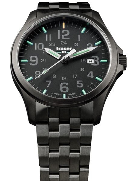 Traser Officer Pro Gun Metal PVD Case Watch with an Anti-Reflective Sapphire Crystal #107868