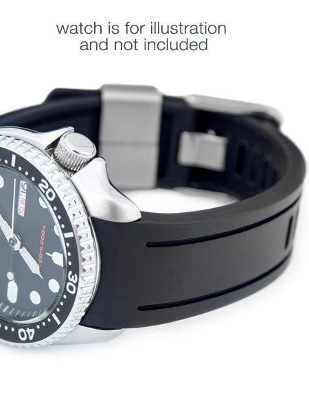 Crafter Blue 22mm NBR Rubber Watch Strap for SEIKO SKX007-009-011 Curved End #CB05A-22A20BZZ