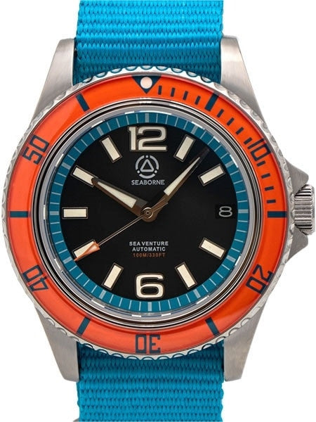 Seaborne Sea Venture 100-Meter Automatic Dive Watch with a 41mm Case and an AR Sapphire Crystal #SB-SV-002-SRB