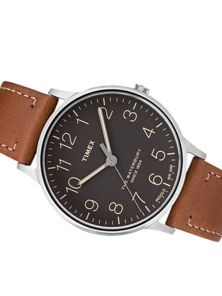 Timex 40mm Waterbury Quartz Watch with Black Dial and INDIGLO Night-Light #TW2P95800ZA