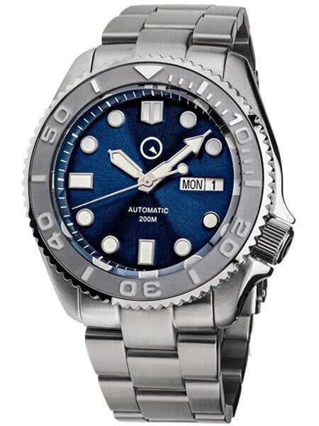 Islander Automatic Dive Watch with Bracelet, Double-Domed AR Sapphire Crystal, and Embossed Ceramic Bezel Insert #ISL-18