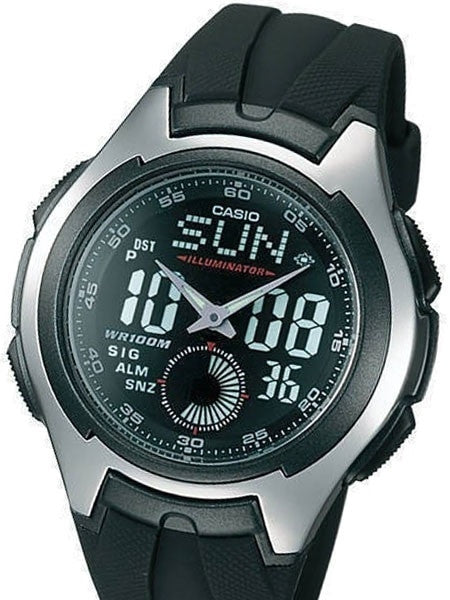 Casio Analog-Digital Dual Time Watch with Alarm and Stopwatch #AQ-160W-1-BV