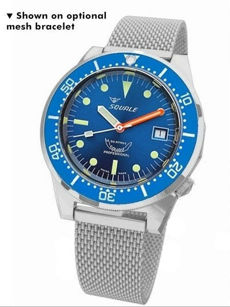 Scratch and Dent - Squale 500 Meter Swiss Automatic Dive Watch with Blue Dial  #1521-026-BLR