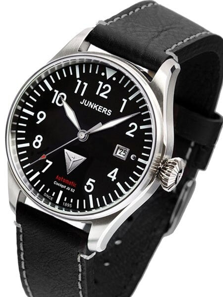 Junkers Cockpit Series Automatic Watch with Diamond Cut Crown #6150-2