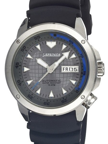 J. Springs Automatic 21-Jewel Sport Watch with Day and Date, Grey Dial #BEB086
