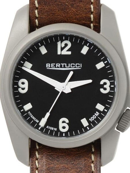 Bertucci A-1T Titanium 36mm Field Watch with Leather Strap #10303