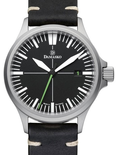 Damasko Swiss DS30 Automatic Watch with a 39mm Bead-Blasted Submarine Steel Case #DS30-GREEN