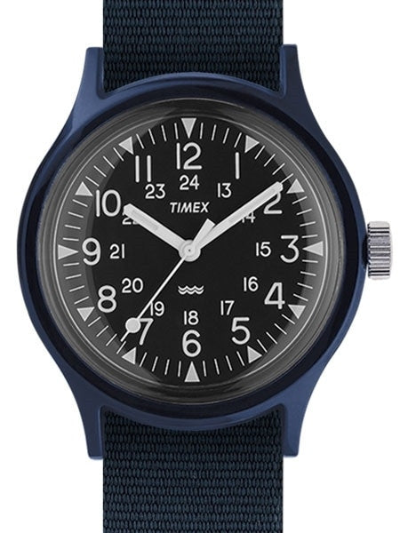 Timex 36mm MK1 Resin Quartz Watch with Blue Dial and Nylon Strap #TW2R13900VQ