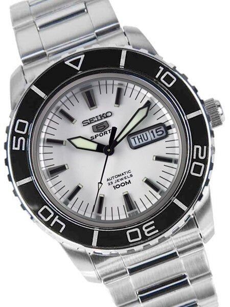 Seiko 41mm Sports 5, 23-Jewel Automatic Watch with Day and Date Window #SNZH51K1