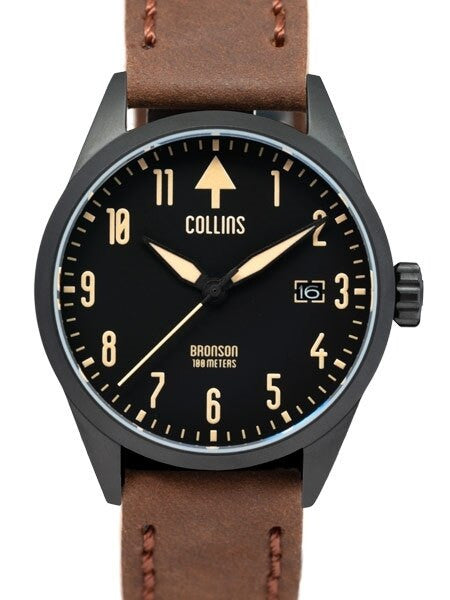 Collins Bronson Automatic Watch with 40mm Black PVD Case and AR Sapphire Crystal #CWA02