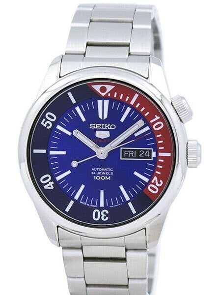 Seiko 42mm Sports 5, 24-Jewel Automatic Watch with Day and Date Window #SRPB25J1