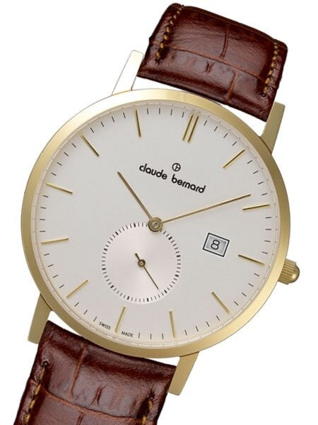 Claude Bernard Gold Tone Quartz Dress Watch with Small Seconds Sub-Dial #65003-37J-AID