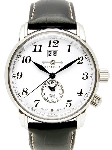 Graf Zeppelin German Made, Dual Time, Big Date Watch with Two Crowns.  #7644-1