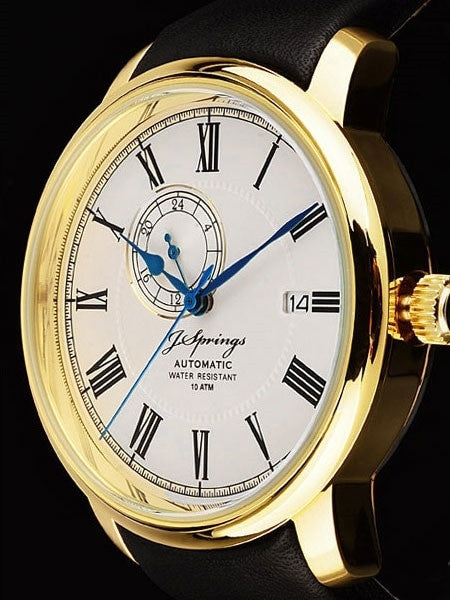 J. Springs Automatic 24-Jewel Classic Goldtone Watch with 24-Hour Sub-Dial #BEG003