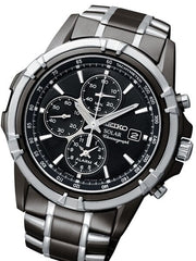Seiko Essentials Solar IP Chronograph and Alarm with Black Dial #SSC143