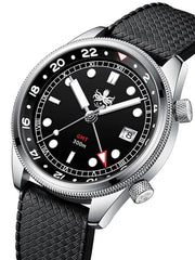 PHOIBOS Eagle Ray 300-Meter Dual-Time GMT Dive Watch with Double Dome AR Sapphire Crystal #PX023C