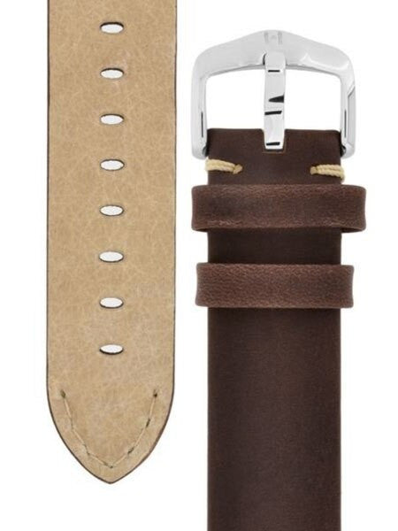Hirsch Ranger Brown Barrel-Dyed Leather Watch Strap #054020-10