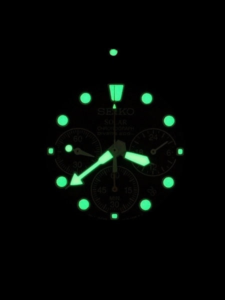 Seiko Solar Quartz Chronograph with Stop-Watch and 24-hour Sub-Dial  #SSC021P1