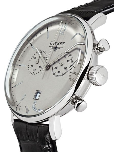Elysee 42mm Stentor Swiss Quartz Chronograph Dress Watch with 30-minute Stopwatch #13272