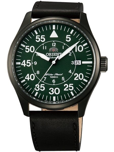 Scratch and Dent - Orient 21-Jewel Automatic Aviator Flight Watch with Black Leather Strap #ER2A002F