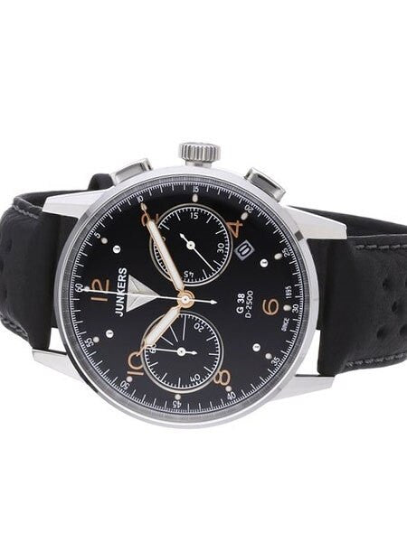 Junkers G38 Black Dial, Quartz Chronograph with 60-Minute Timer #6984-5