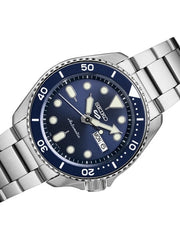 Seiko 5 Sports 24-Jewel Automatic Watch with Blue Dial and SS Bracelet #SRPD51
