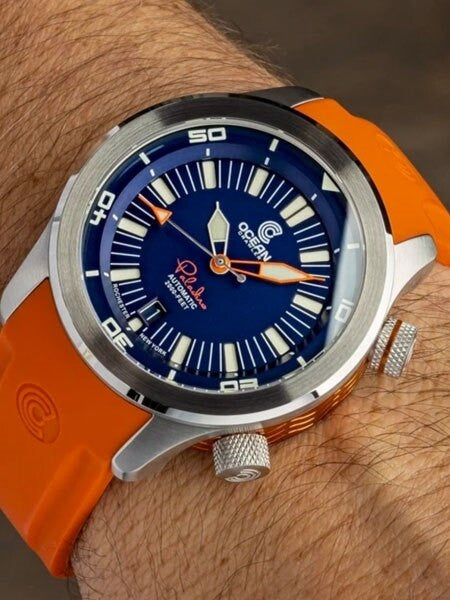 Ocean Crawler 600-Meter Paladino WaveMaker Swiss Automatic Dive Watch with Inner Rotating Bezel #1334