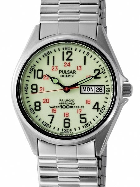 Pulsar Railroad Approved Watch with 37mm Case and Luminous Dial #PXN021