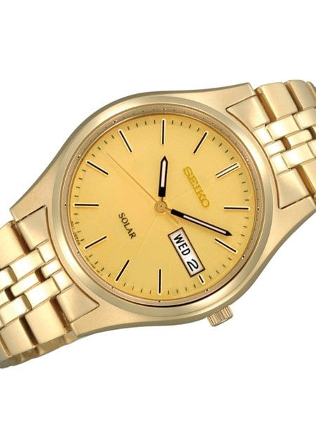 Seiko Core Series Solar Watch with 37mm Goldtone Case and Bracelet #SNE036