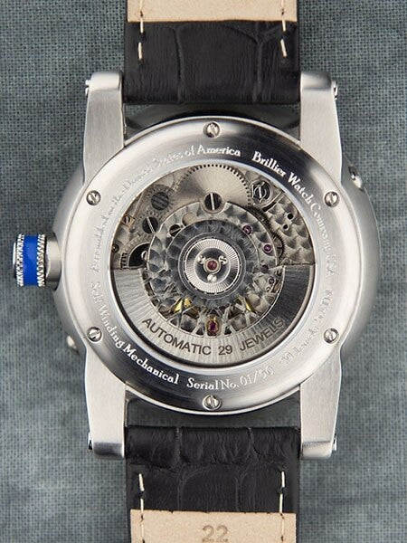 Brillier 43mm Klassique Mono (single hand) Automatic Watch with Moonphase, Big Date #BR-04